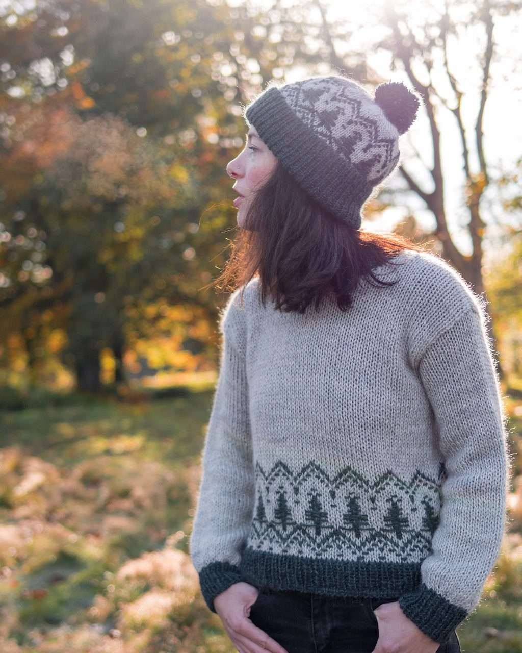 Brackenside Pines hat and cowl.