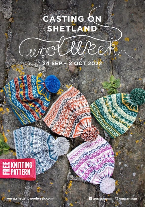 Bonnie Isle hat by Linda Shearer for Shetland Wool Week 2022